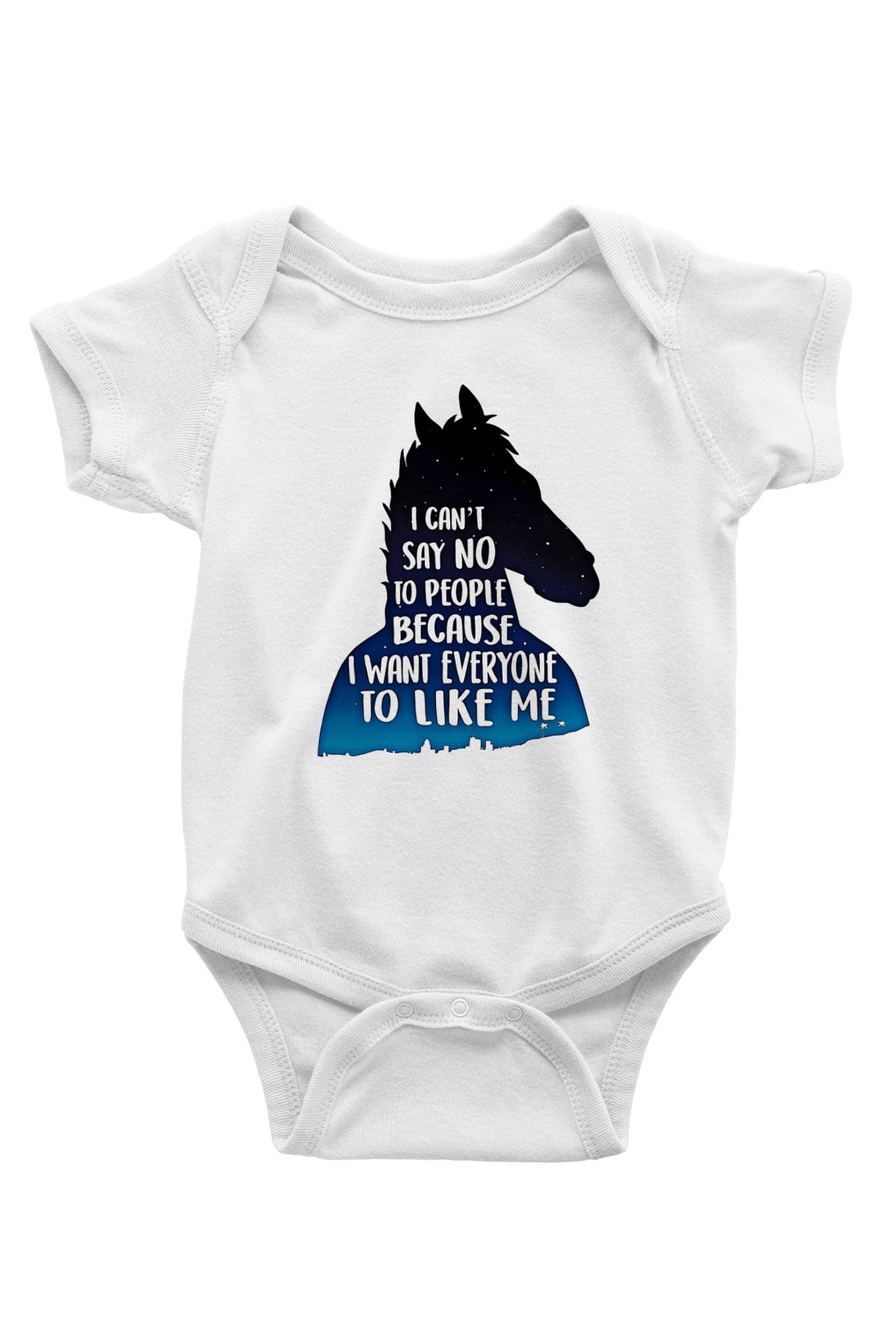 Bojack Horseman Baskılı Beyaz Unisex Bebek Body - Zıbın