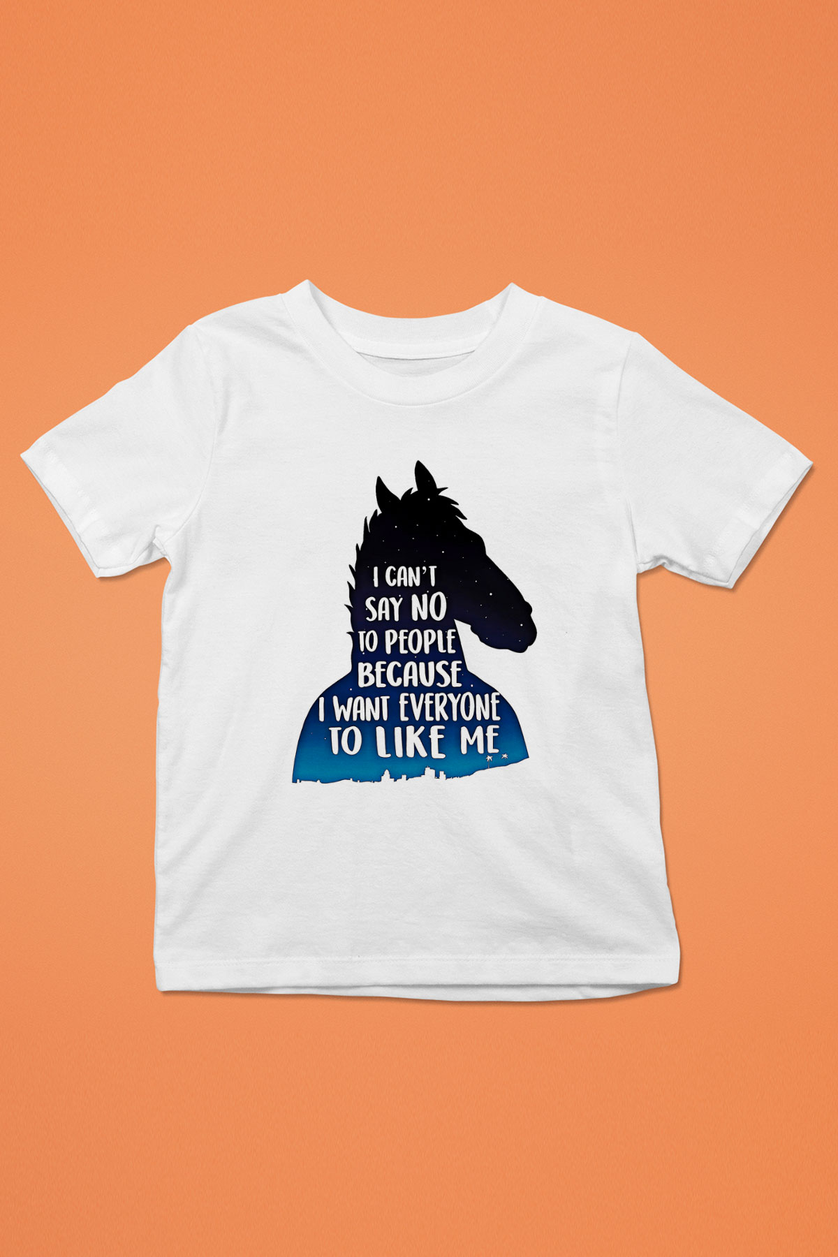 Bojack Horseman Baskılı Beyaz Unisex Beyaz Çocuk Tişört - Tshirt