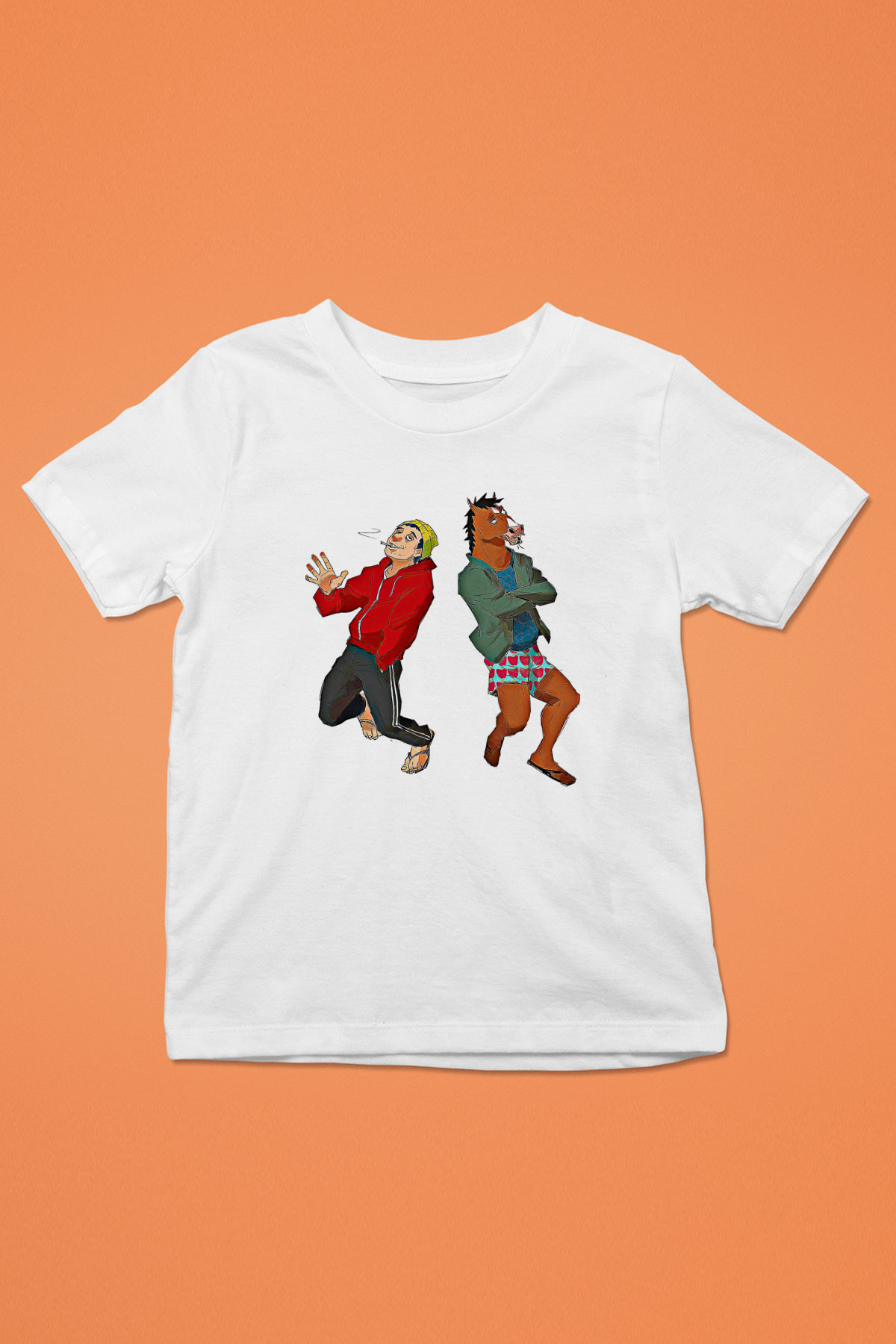 Bojack Horseman Baskılı Beyaz Unisex Beyaz Çocuk Tişört - Tshirt