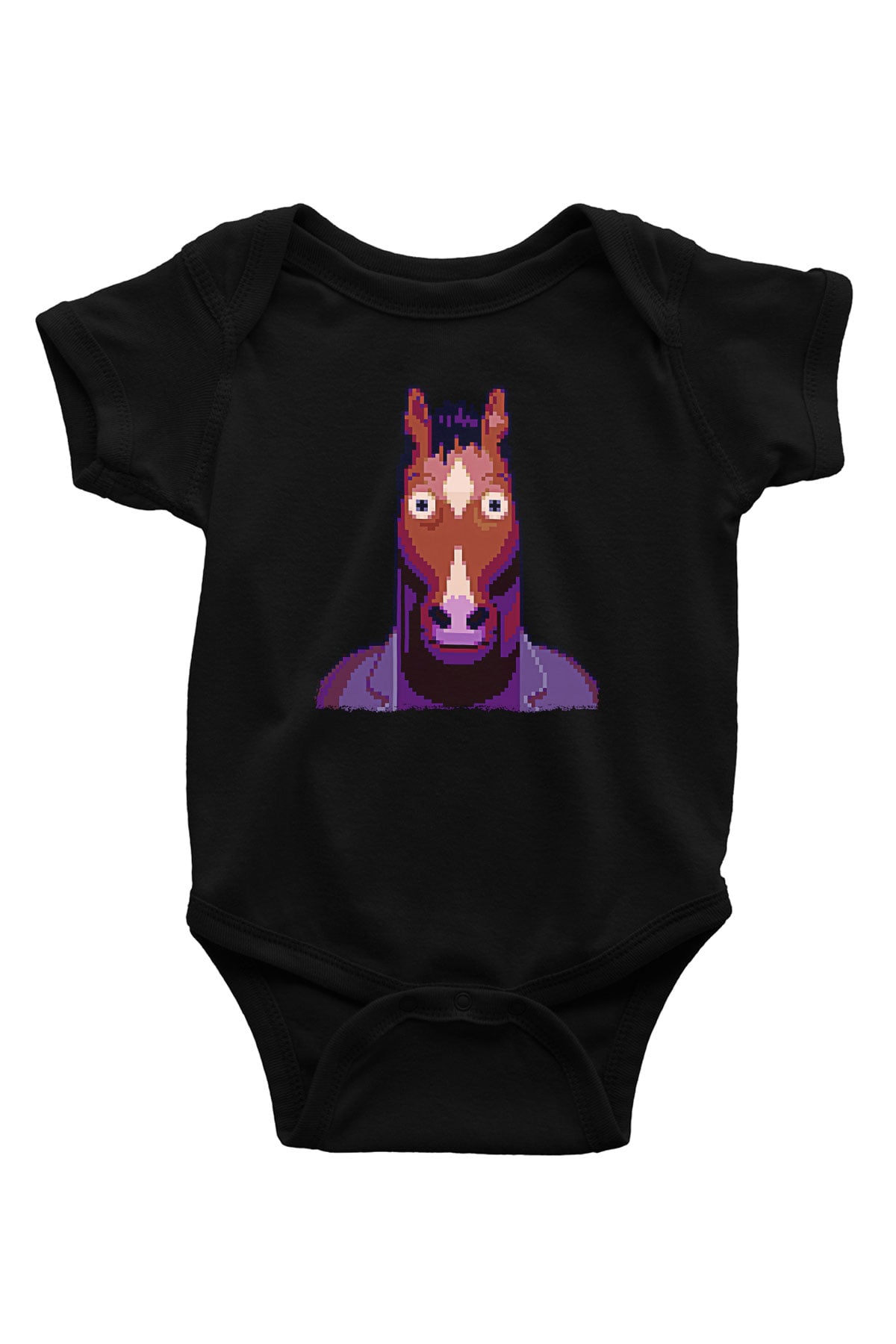 Bojack Horseman Baskılı Unisex Siyah Bebek Body - Zıbın