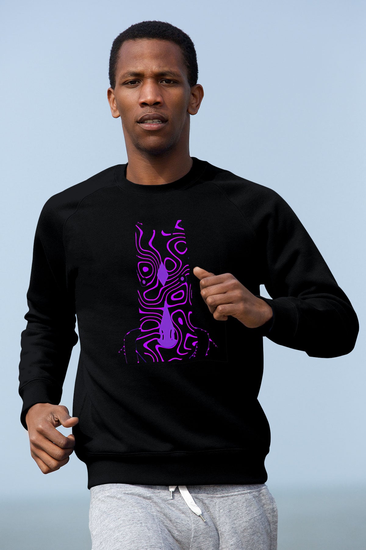 Bojack Horseman Baskılı Unisex Siyah Sweatshirt