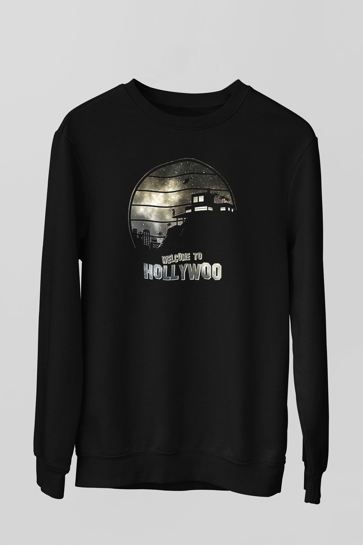 Bojack Horseman Baskılı Unisex Siyah Sweatshirt