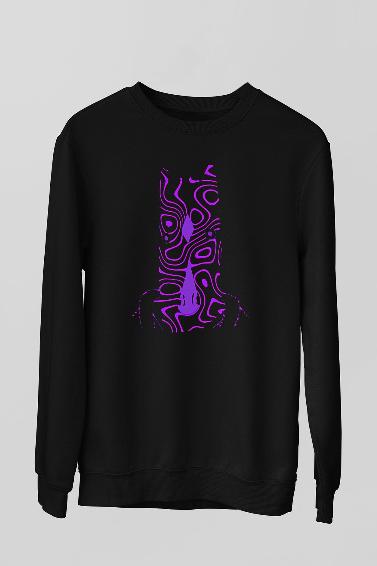 Bojack Horseman Baskılı Unisex Siyah Sweatshirt