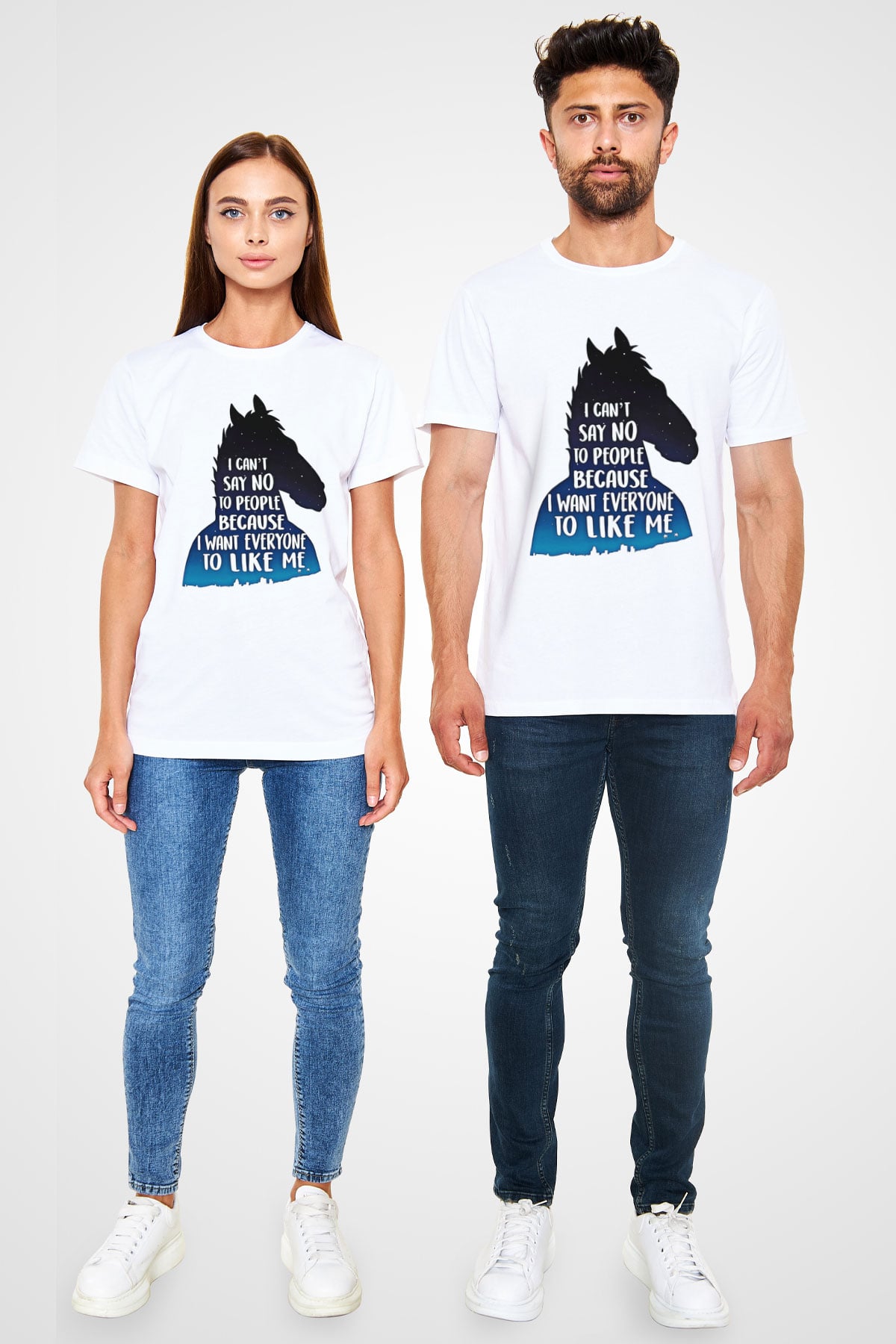Bojack Horseman Unisex Baskılı Beyaz Tişört - Tshirt