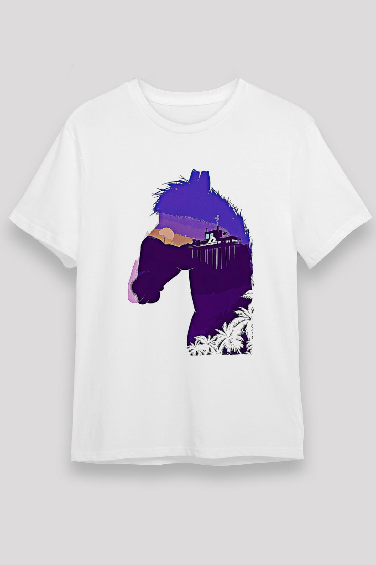 Bojack Horseman Unisex Baskılı Beyaz Tişört - Tshirt