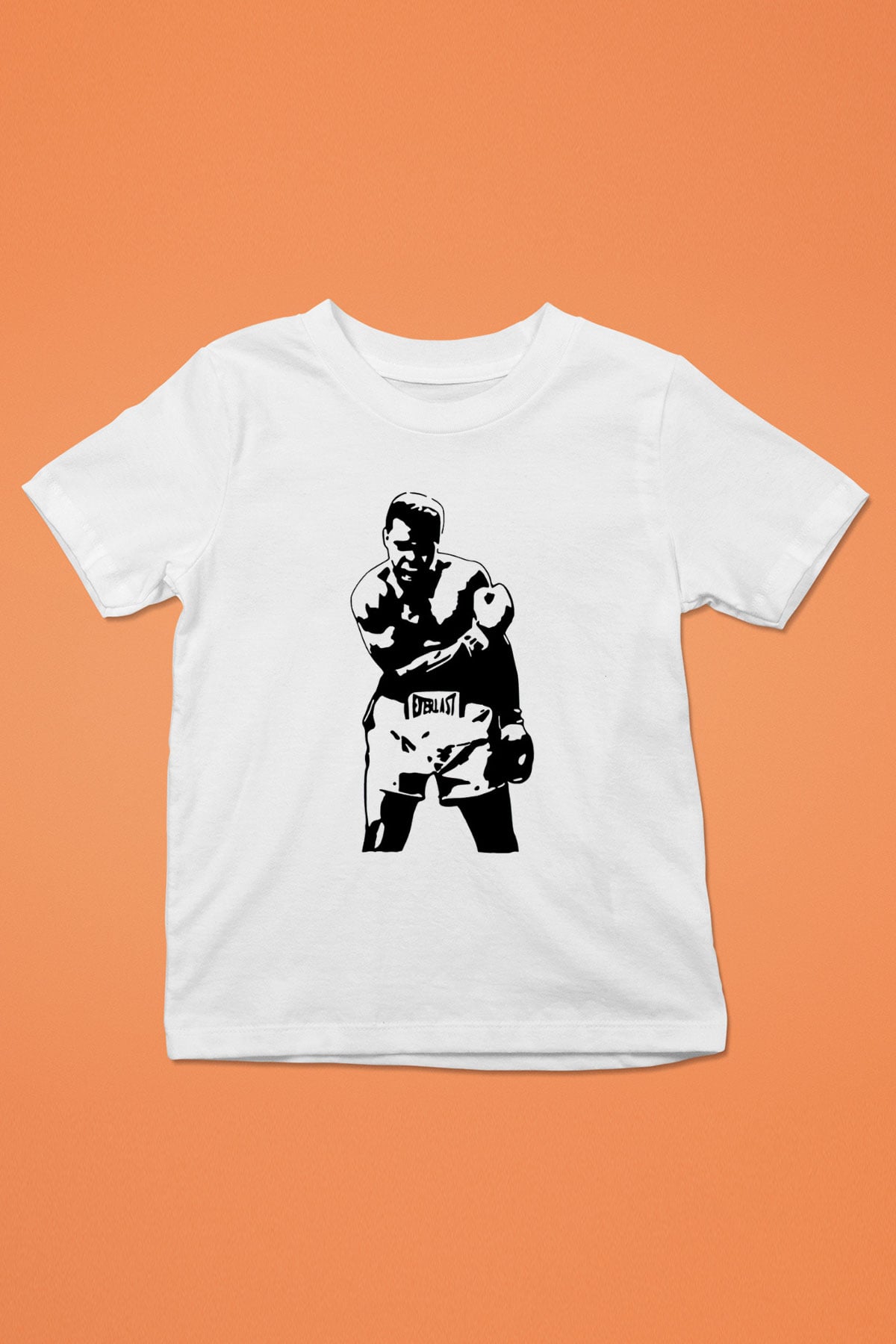 Boks Baskılı Beyaz Unisex Çocuk Tişört