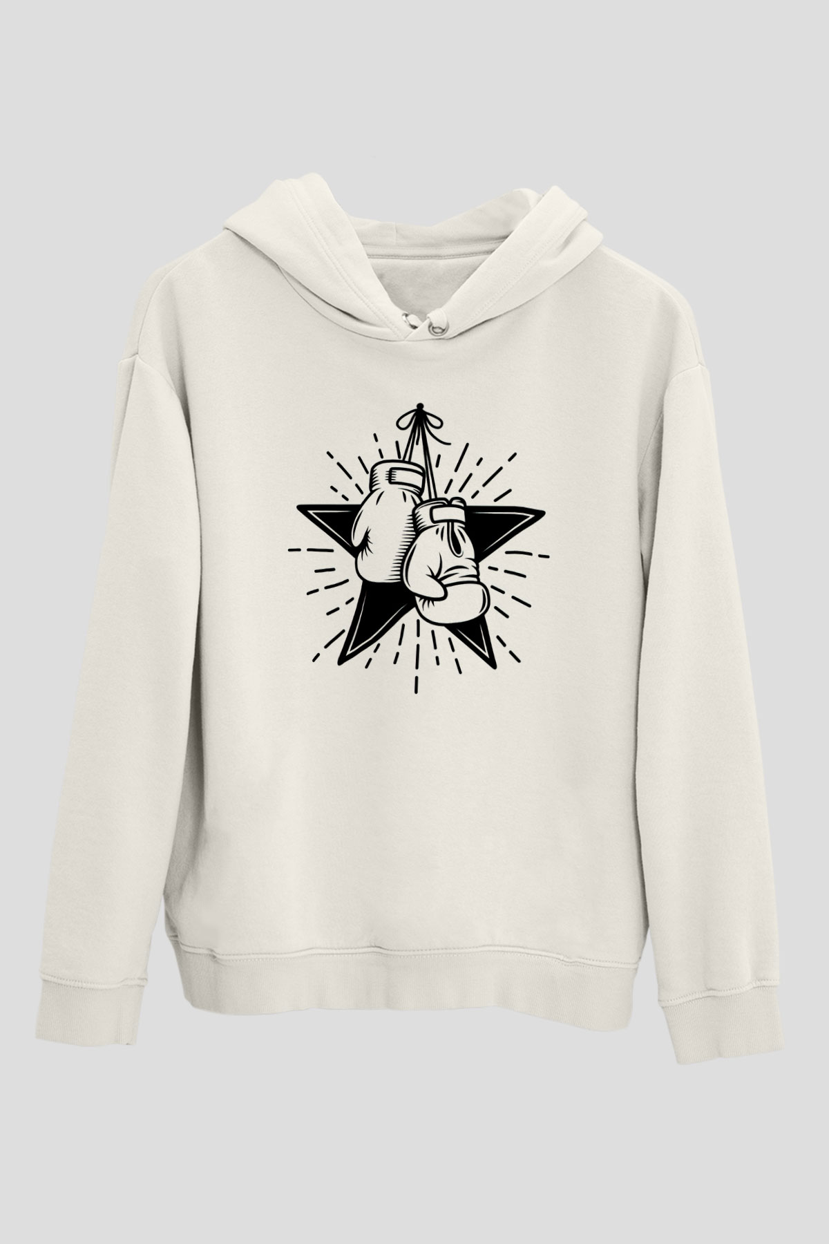 Boks Beyaz Unisex Hoodie