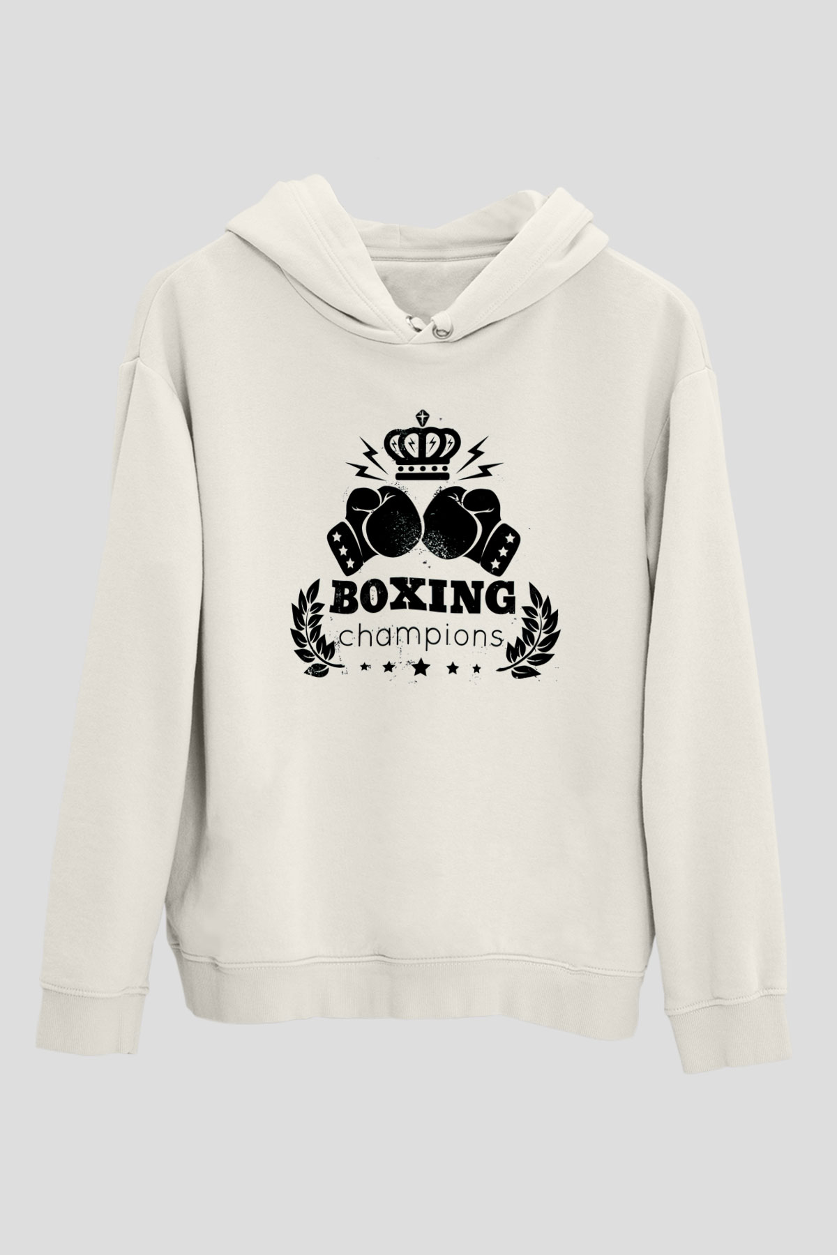 Boks Beyaz Unisex Hoodie