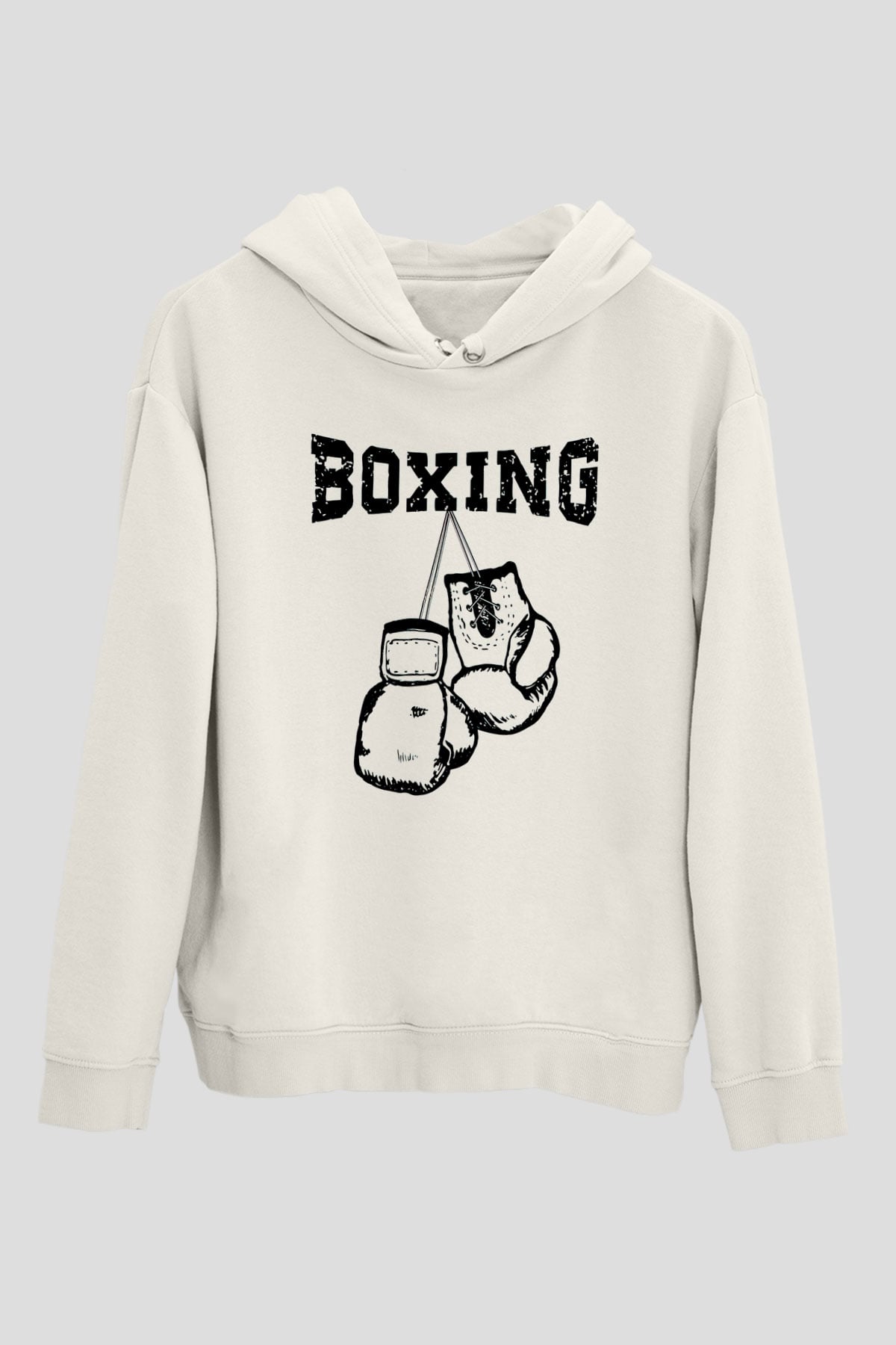 Boks Beyaz Unisex Hoodie