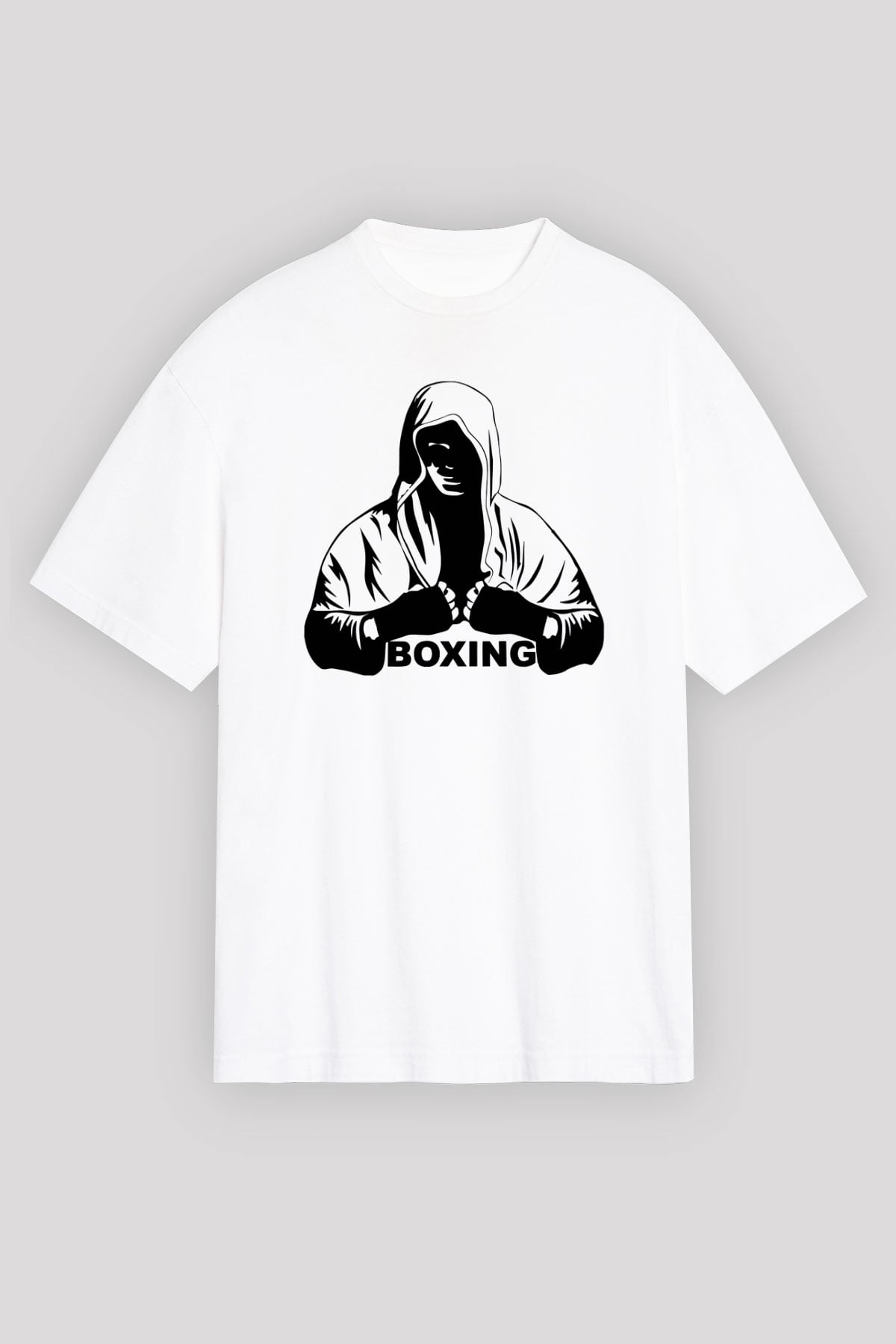 Boks Beyaz Unisex Oversize Tişört T-Shirt