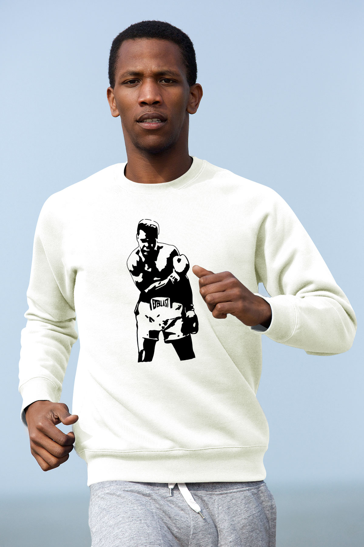 Boks Beyaz Unisex Sweatshirt