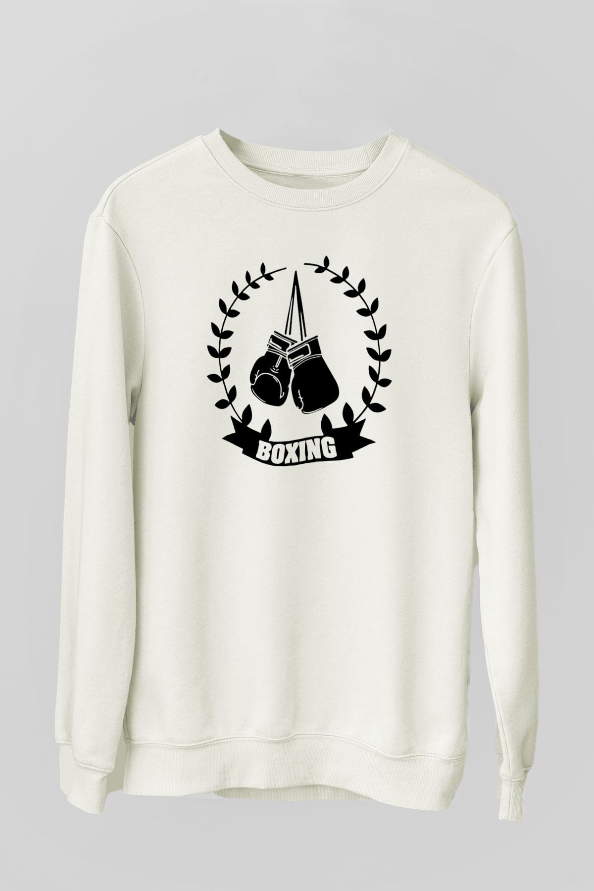 Boks Beyaz Unisex Sweatshirt