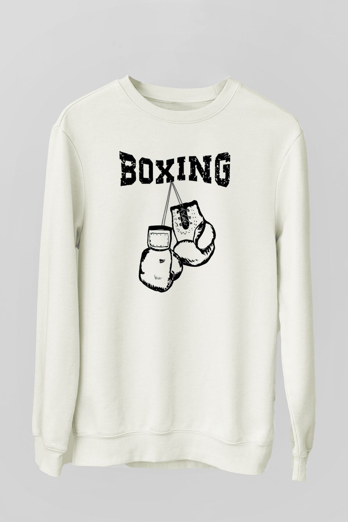 Boks Beyaz Unisex Sweatshirt
