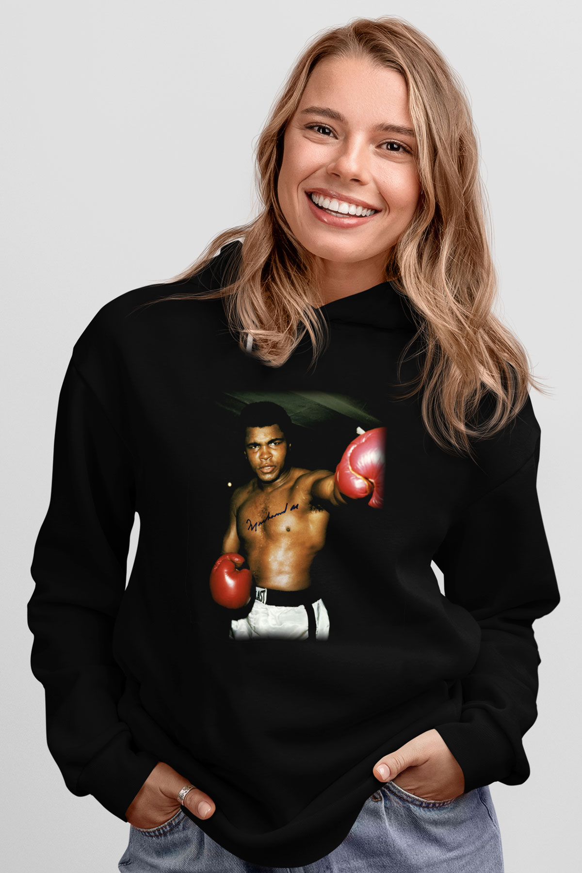 Boks Siyah Unisex Hoodie