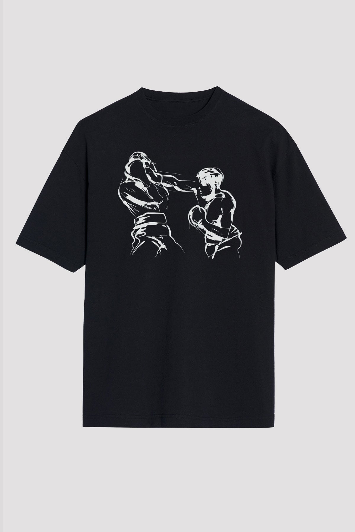 Boks Siyah Unisex Tişört T-Shirt - TişörtFabrikası