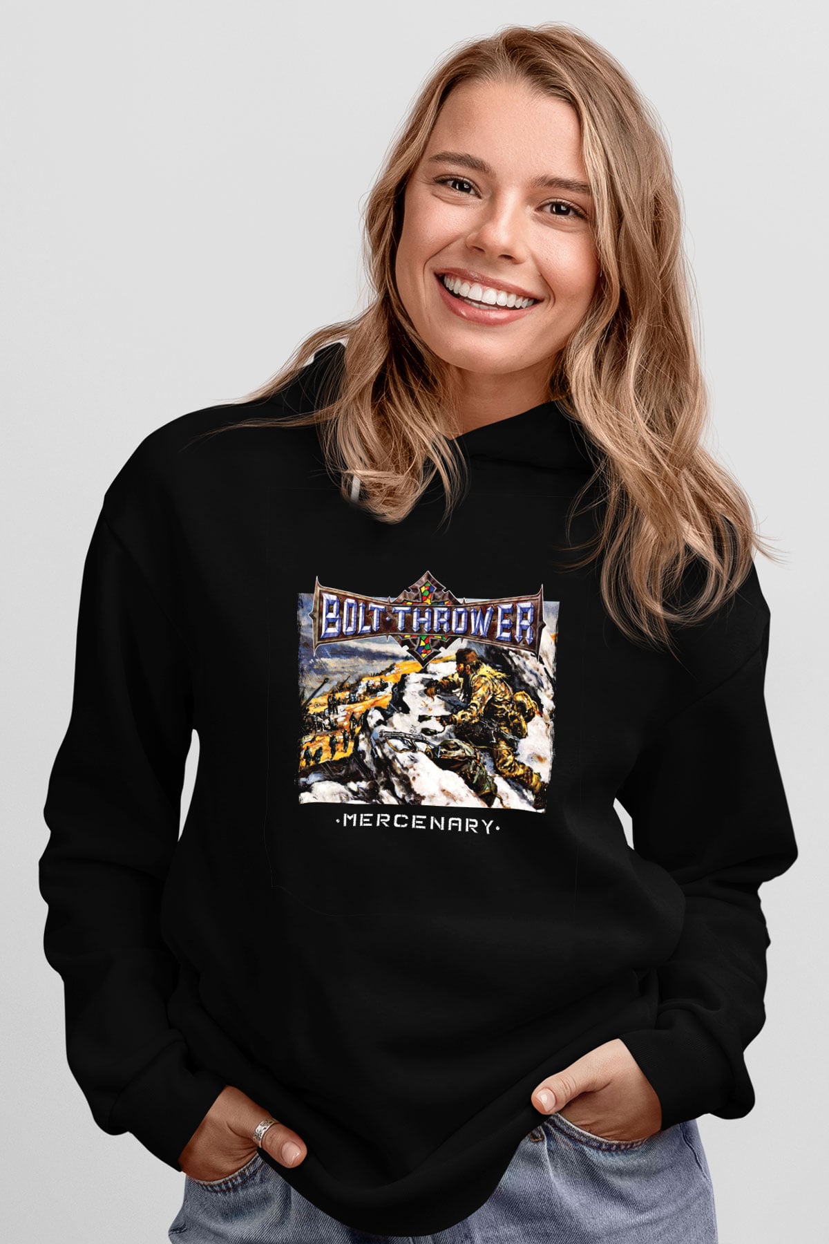 Bolt Thrower Baskılı Unisex Siyah Hoodie
