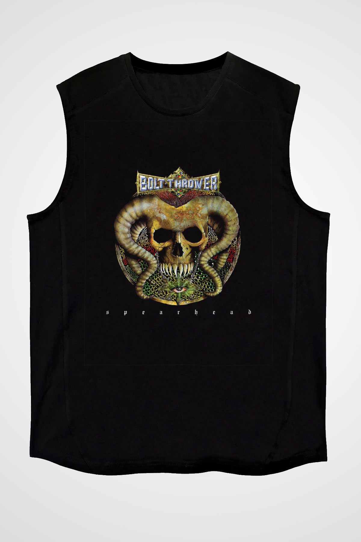 Bolt Thrower Baskılı Unisex Siyah Kolsuz Tişört