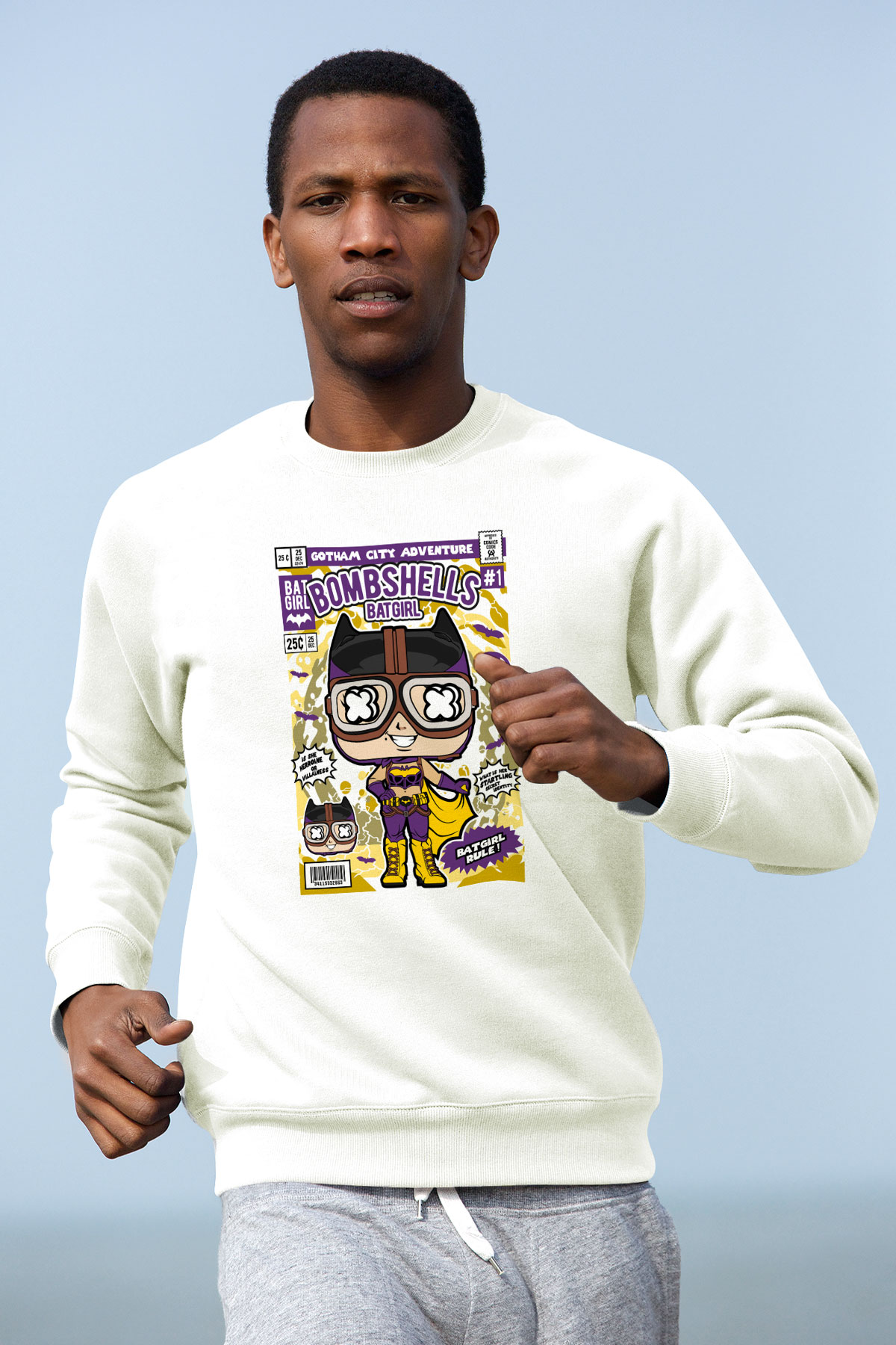 Bombshells Baskılı Unisex Beyaz Sweatshirt