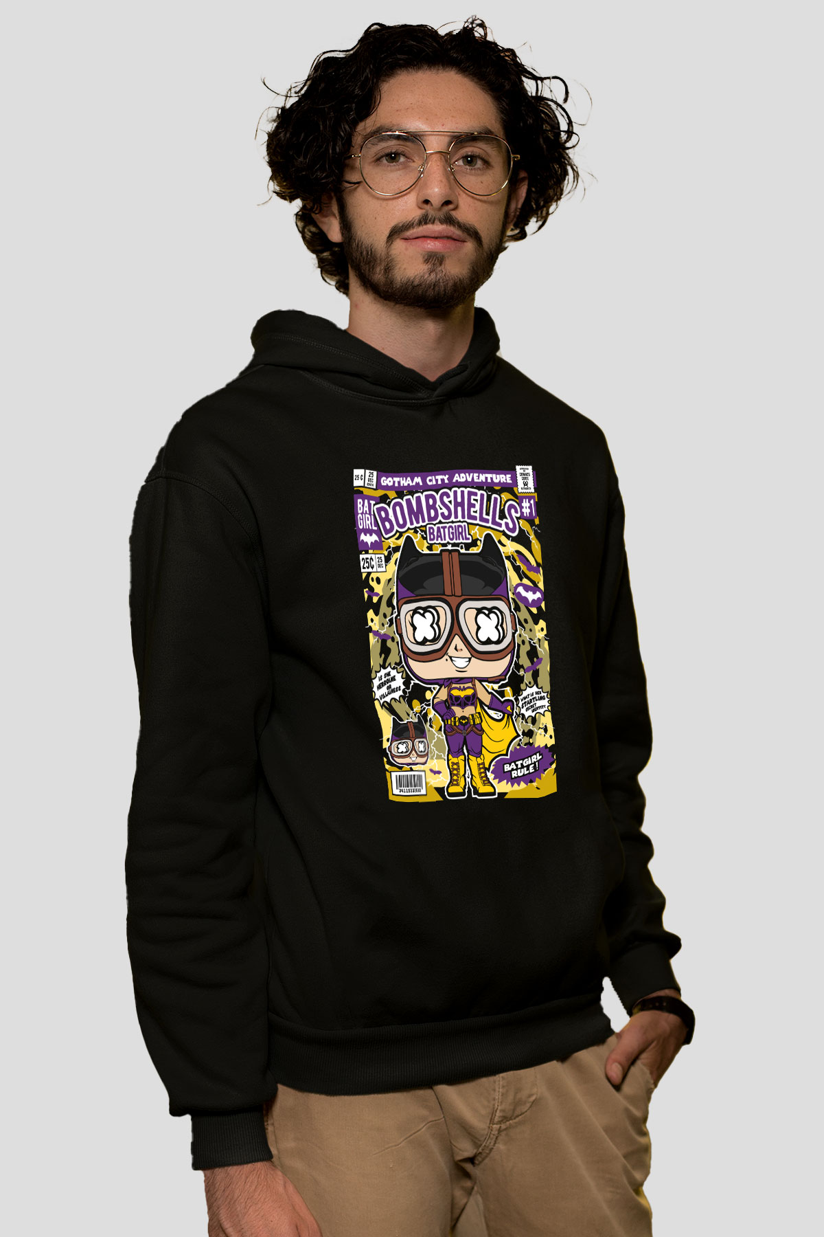 Bombshells Baskılı Unisex Siyah Hoodie