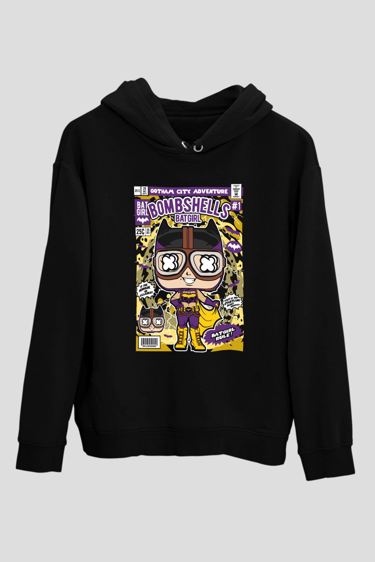 Bombshells Baskılı Unisex Siyah Hoodie