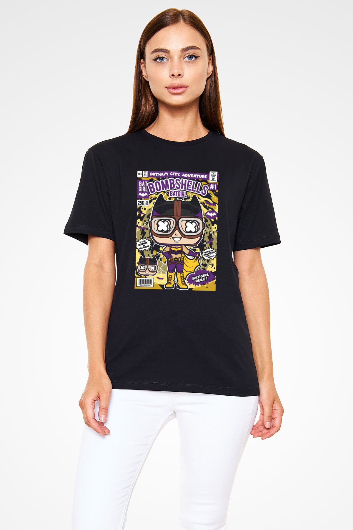 Bombshells Baskılı Unisex Siyah Tişört