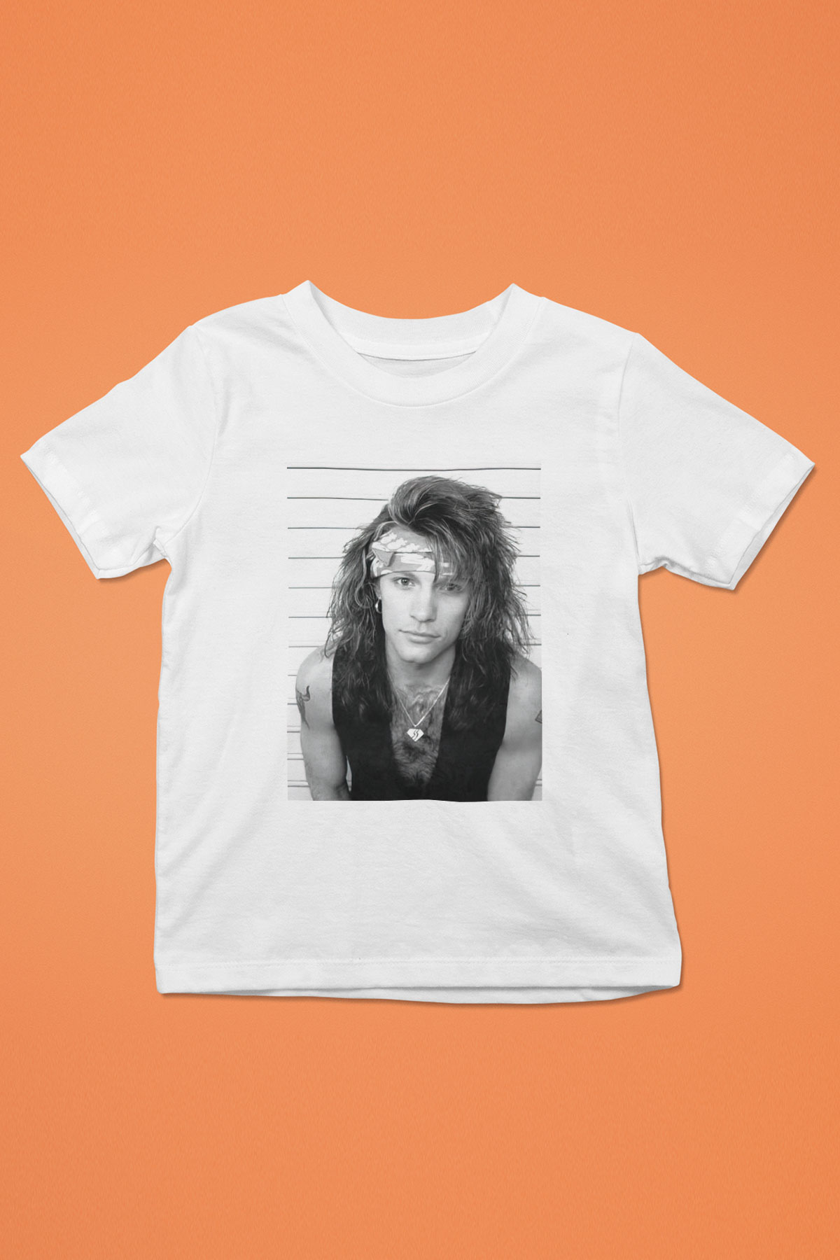 Bon Jovi Baskılı Beyaz Unisex Çocuk Tişört