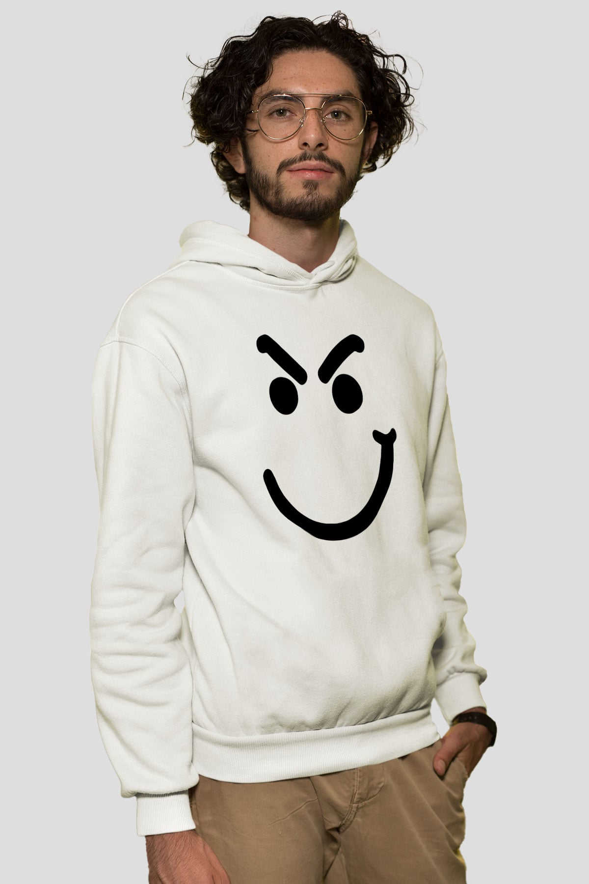 Bon Jovi Beyaz Unisex Kapşonlu Sweatshirt