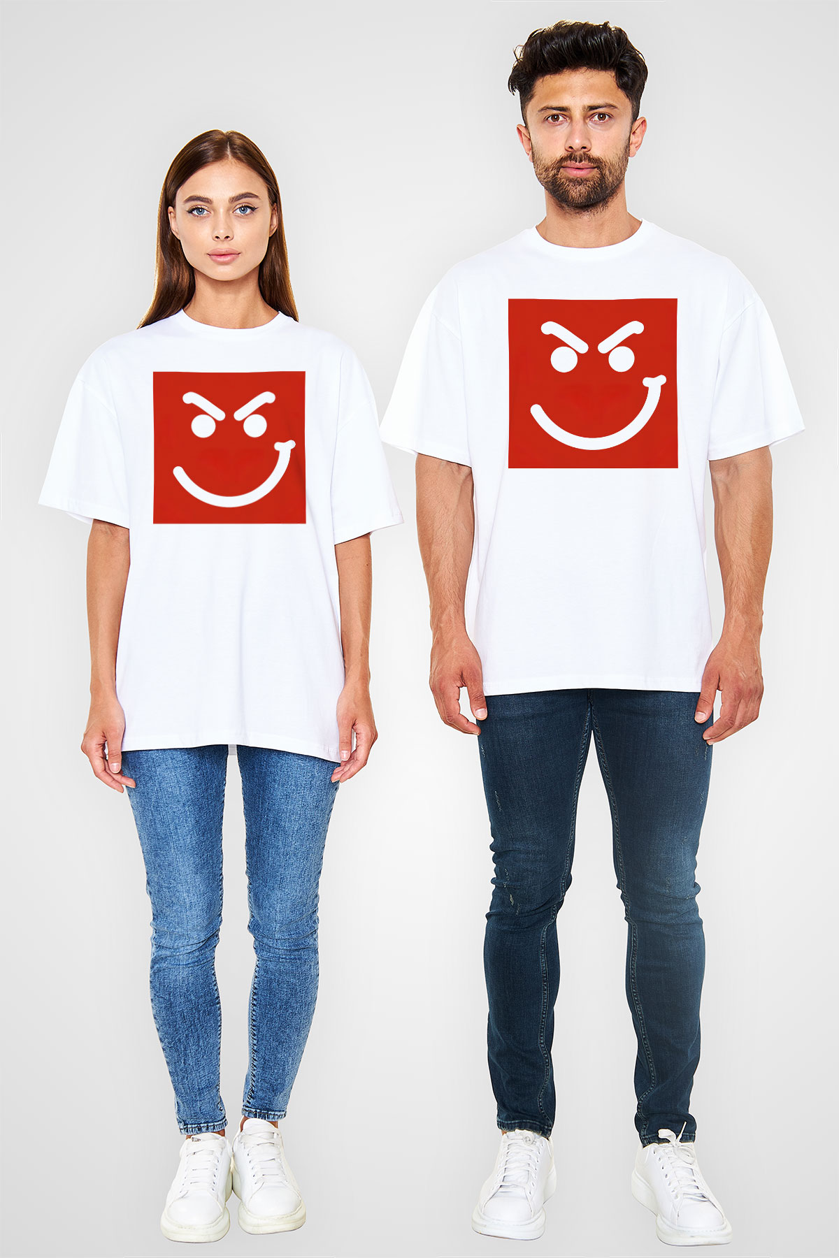 Bon Jovi Beyaz Unisex Oversize Tişört T-Shirt