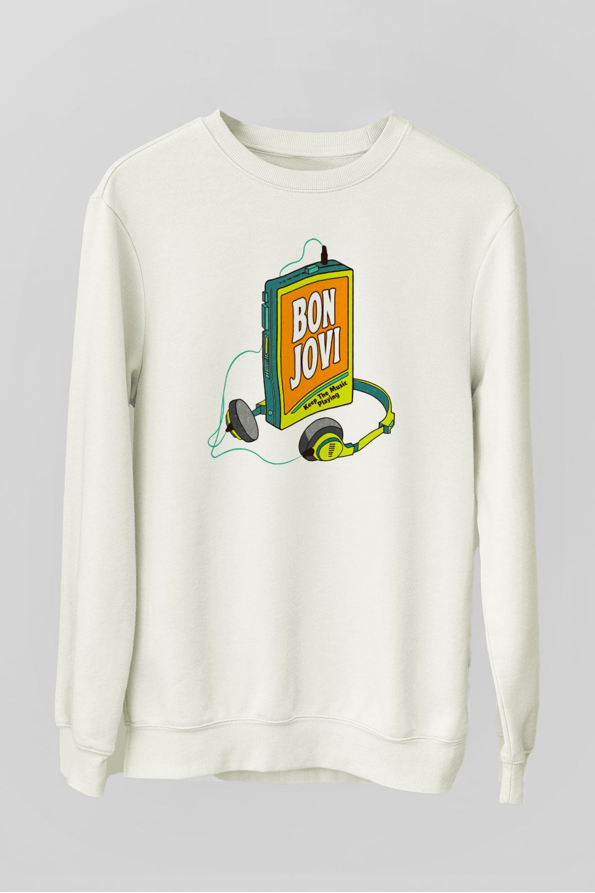 Bon Jovi Beyaz Unisex Sweatshirt