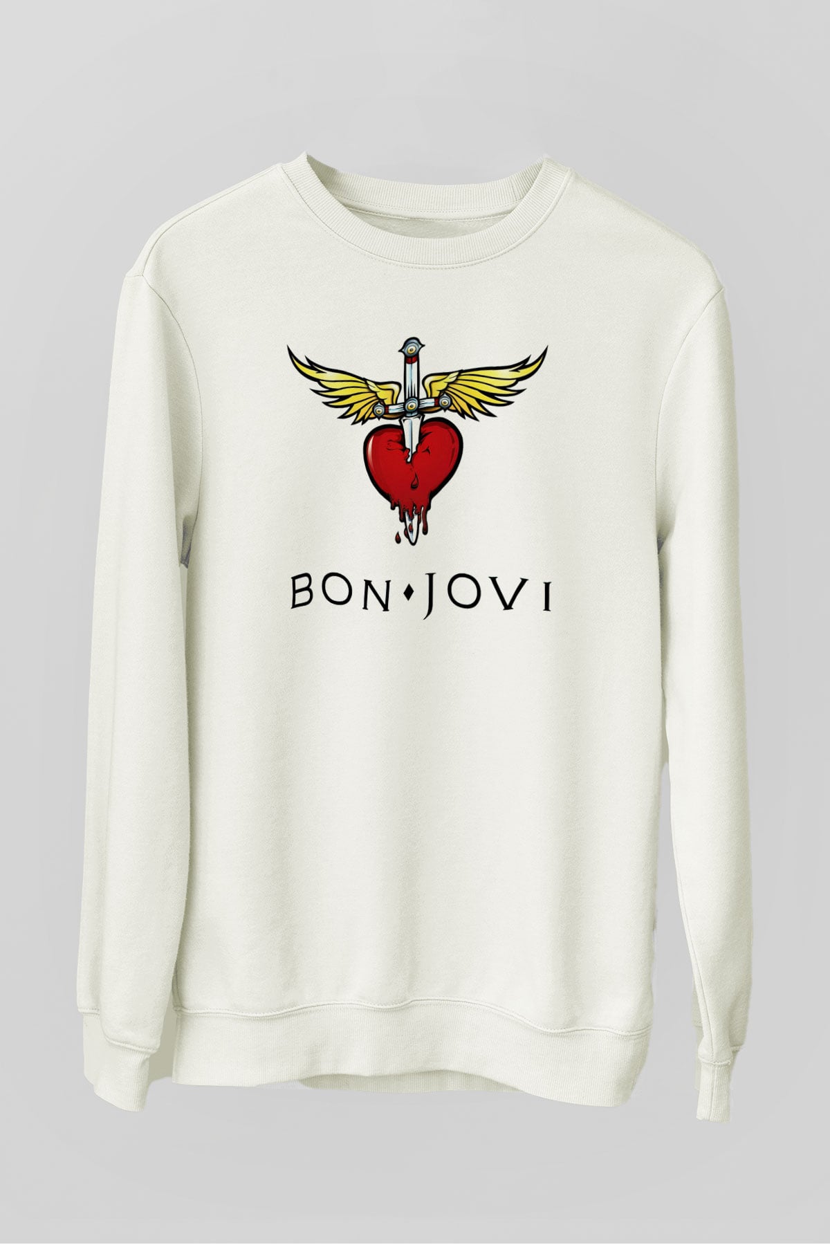 Bon Jovi Beyaz Unisex Sweatshirt