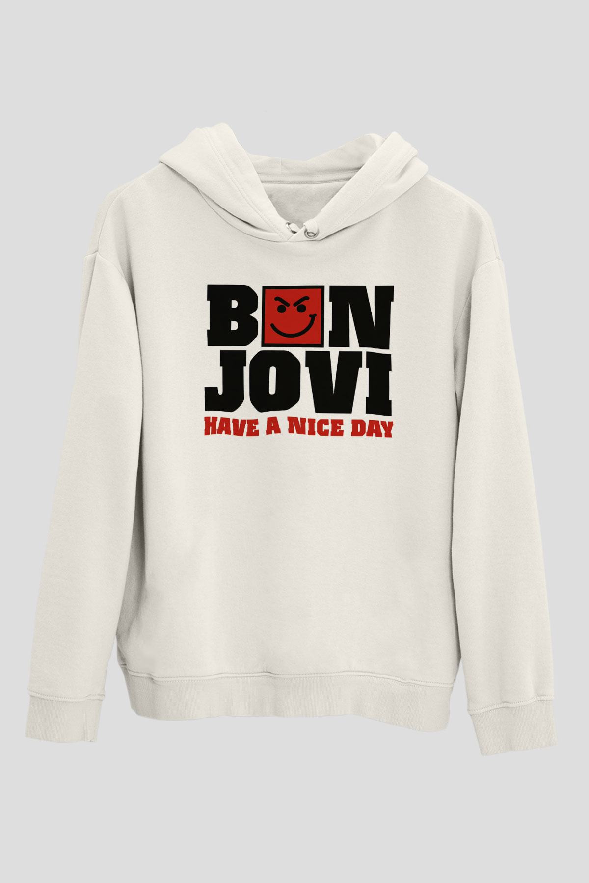 Bon Jovi Have A Nice Day Beyaz Unisex Kapüşonlu Sweatshirt