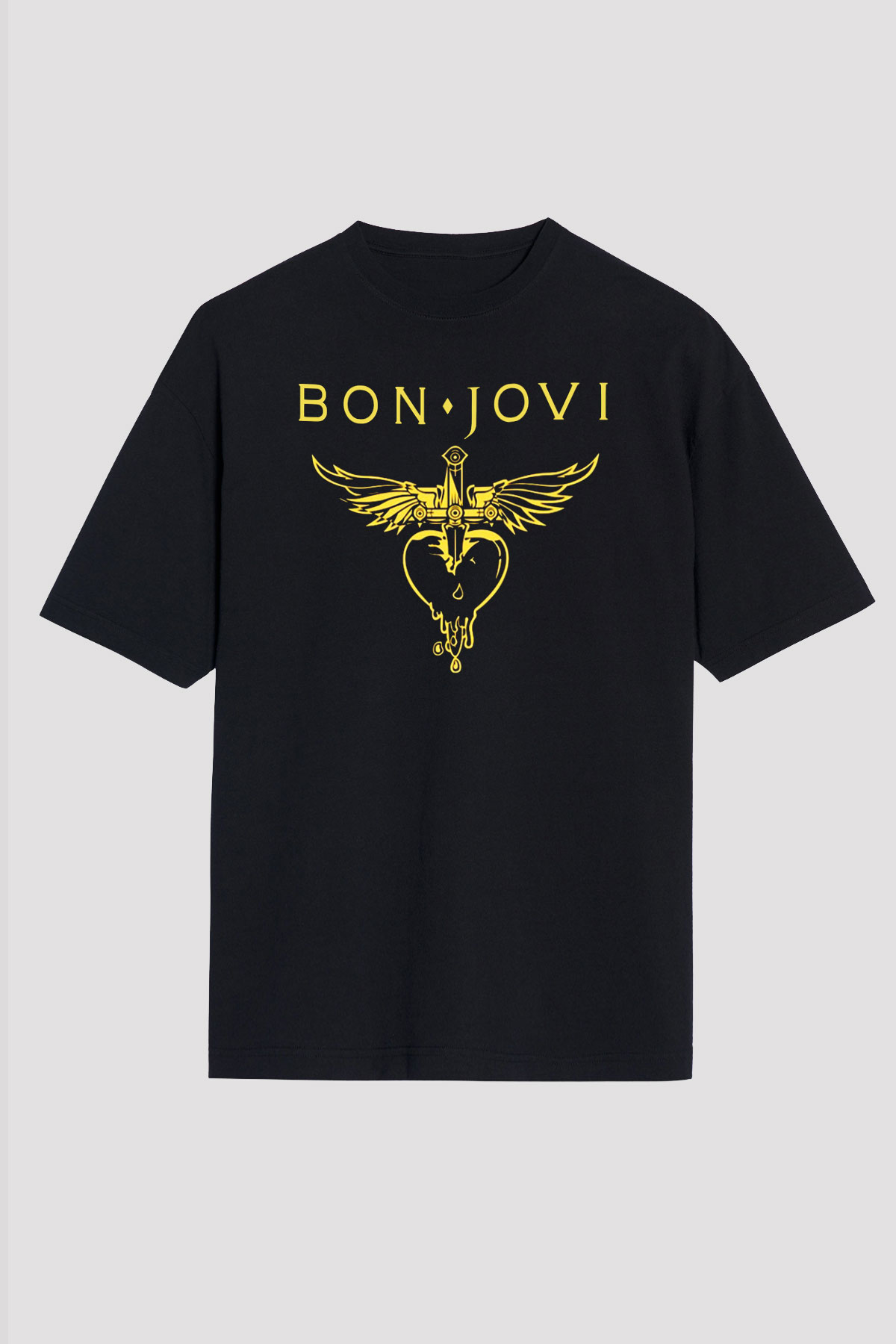 Bon Jovi Siyah Unisex Oversize Tişört T-Shirt