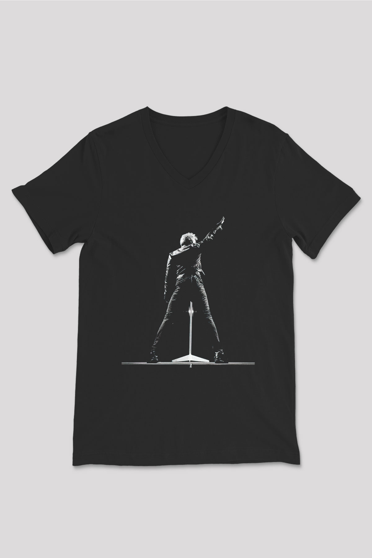 Bon Jovi Siyah Unisex V Yaka Tişört