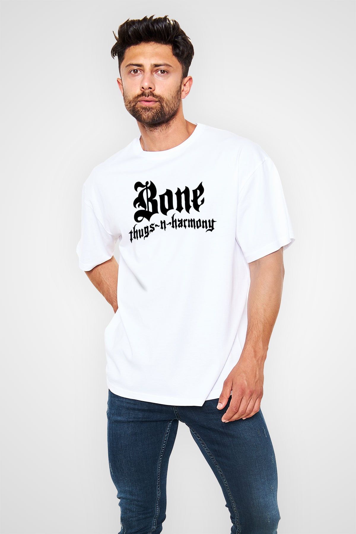 Bone Thugs-n-Harmony Beyaz Unisex Oversize Tişört T-Shirt