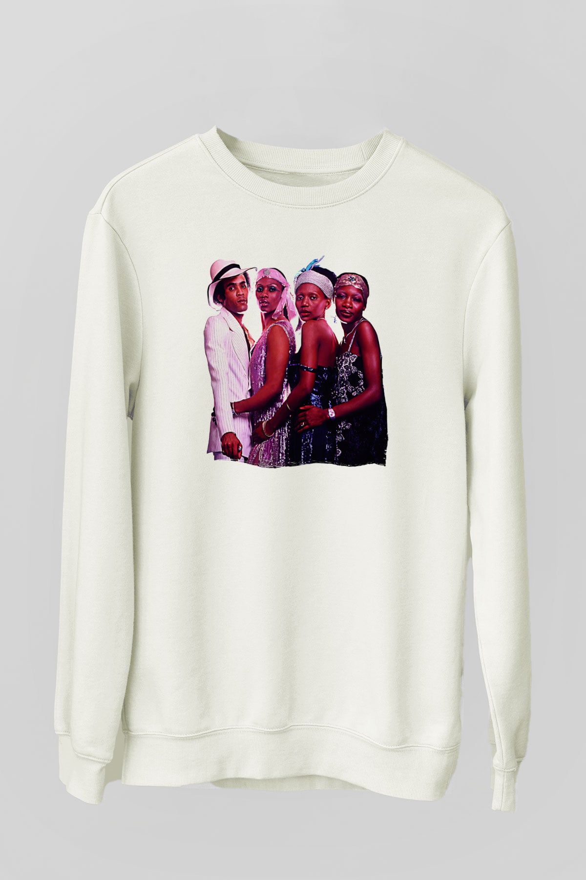 Boney M Baskılı Beyaz Unisex Sweatshirt
