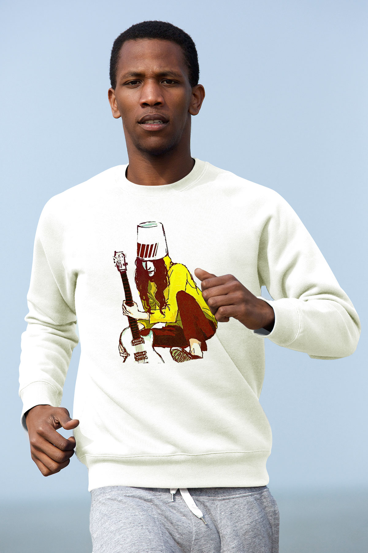 Boney M Baskılı Beyaz Unisex Sweatshirt