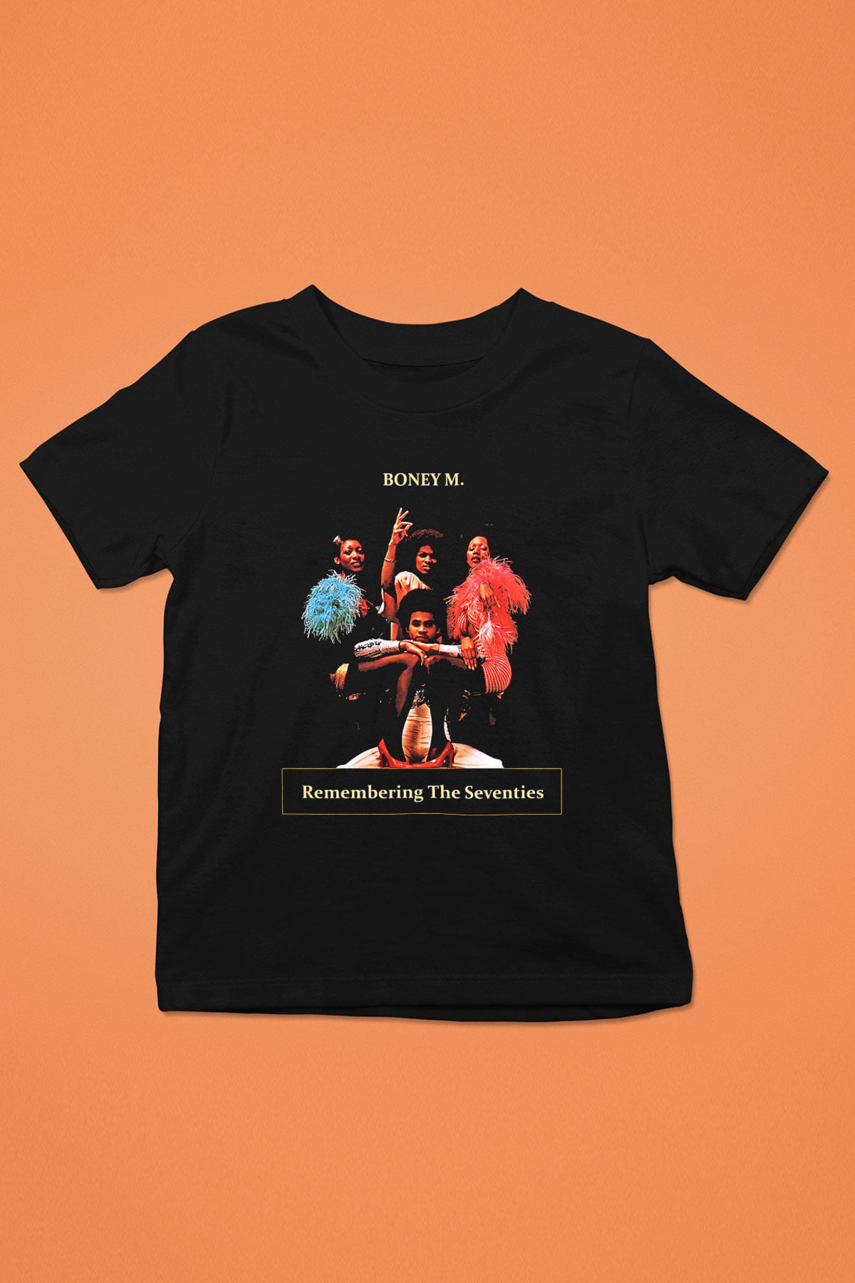 Boney M Baskılı Unisex Siyah Çocuk Tişört - Tshirt