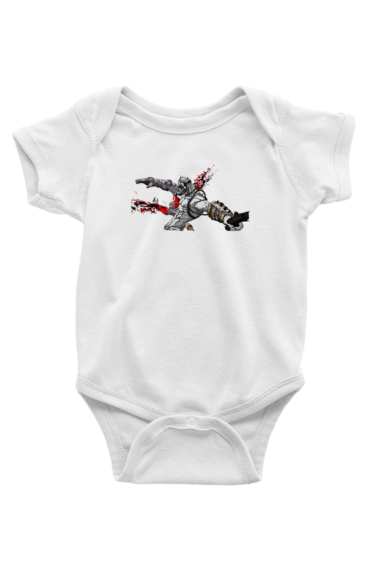 Borderlands Baskılı Beyaz Unisex Bebek Body - Zıbın