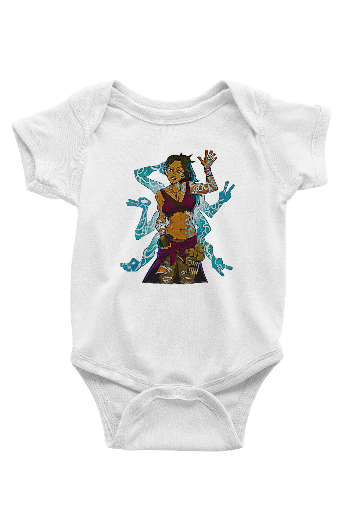 Borderlands Baskılı Beyaz Unisex Bebek Body - Zıbın