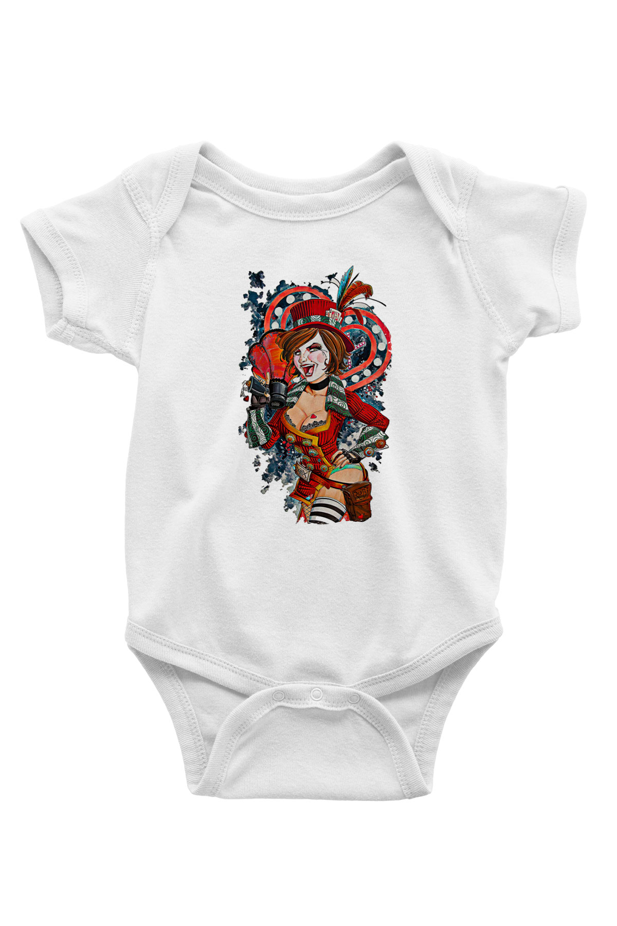 Borderlands Baskılı Beyaz Unisex Bebek Body - Zıbın