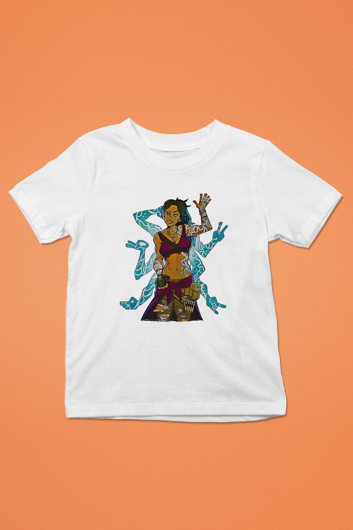 Borderlands Baskılı Beyaz Unisex Beyaz Çocuk Tişört - Tshirt