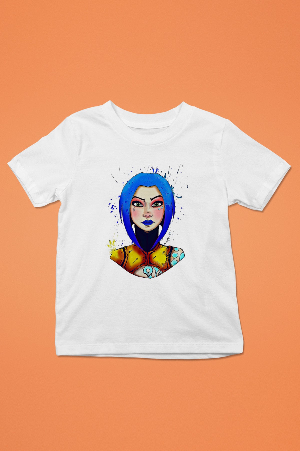 Borderlands Baskılı Beyaz Unisex Beyaz Çocuk Tişört - Tshirt