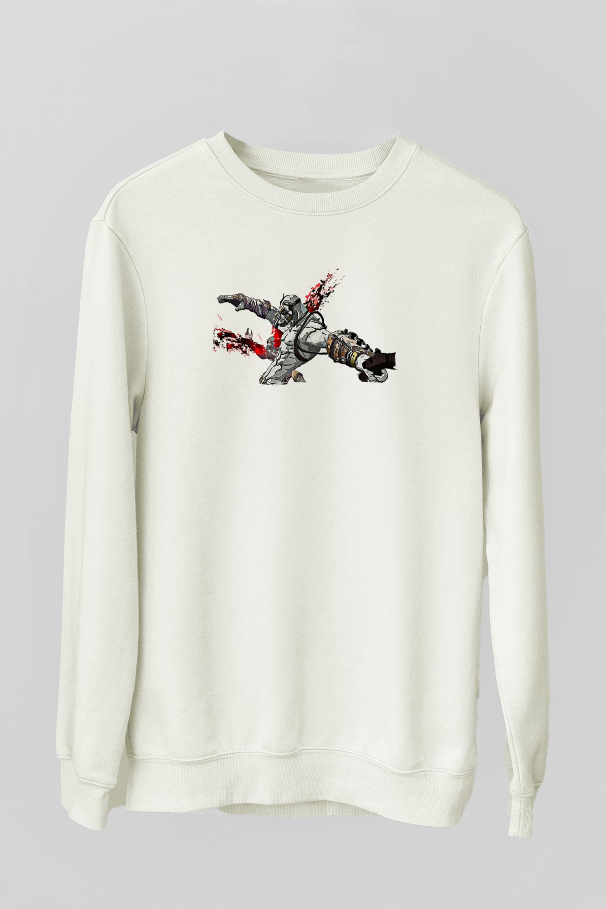 Borderlands Baskılı Beyaz Unisex Sweatshirt