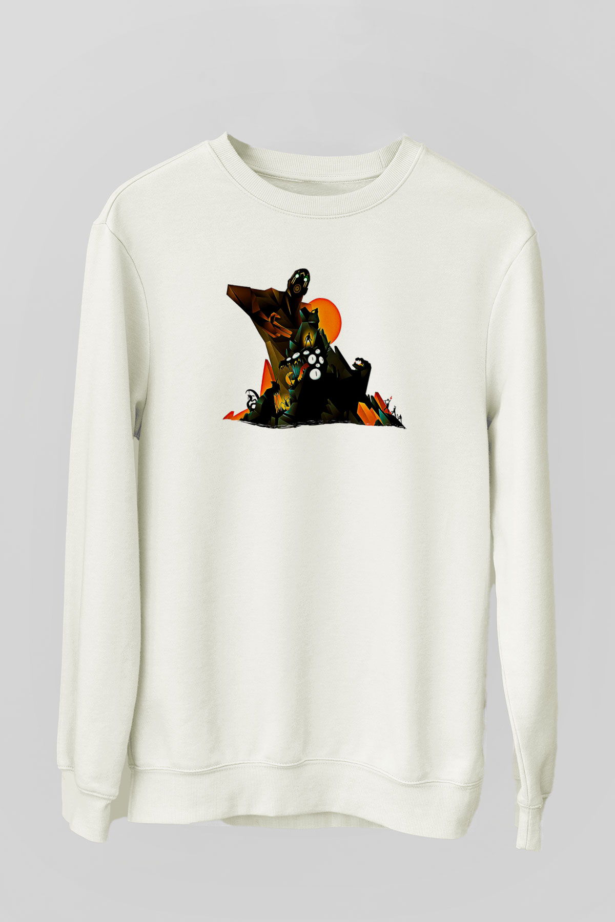 Borderlands Baskılı Beyaz Unisex Sweatshirt