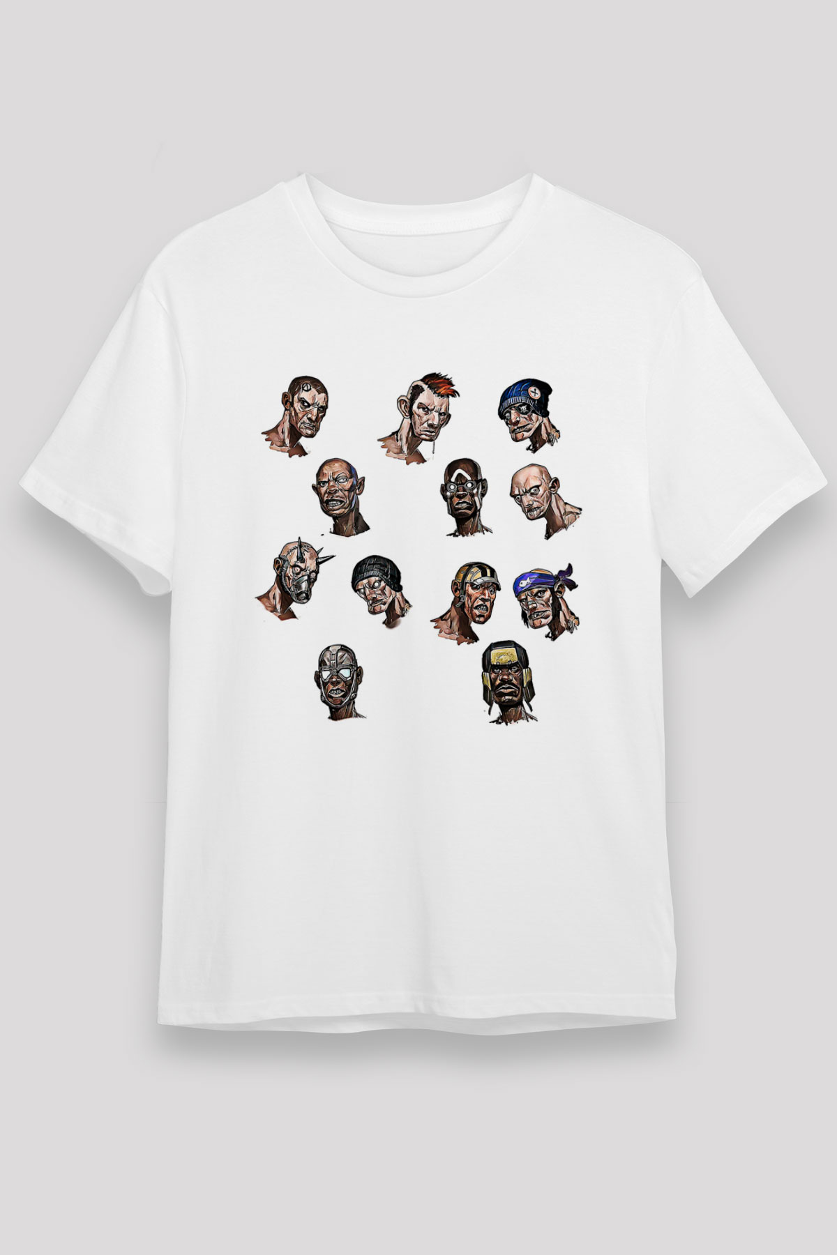 Borderlands Baskılı Unisex Beyaz Tişört - Tshirt