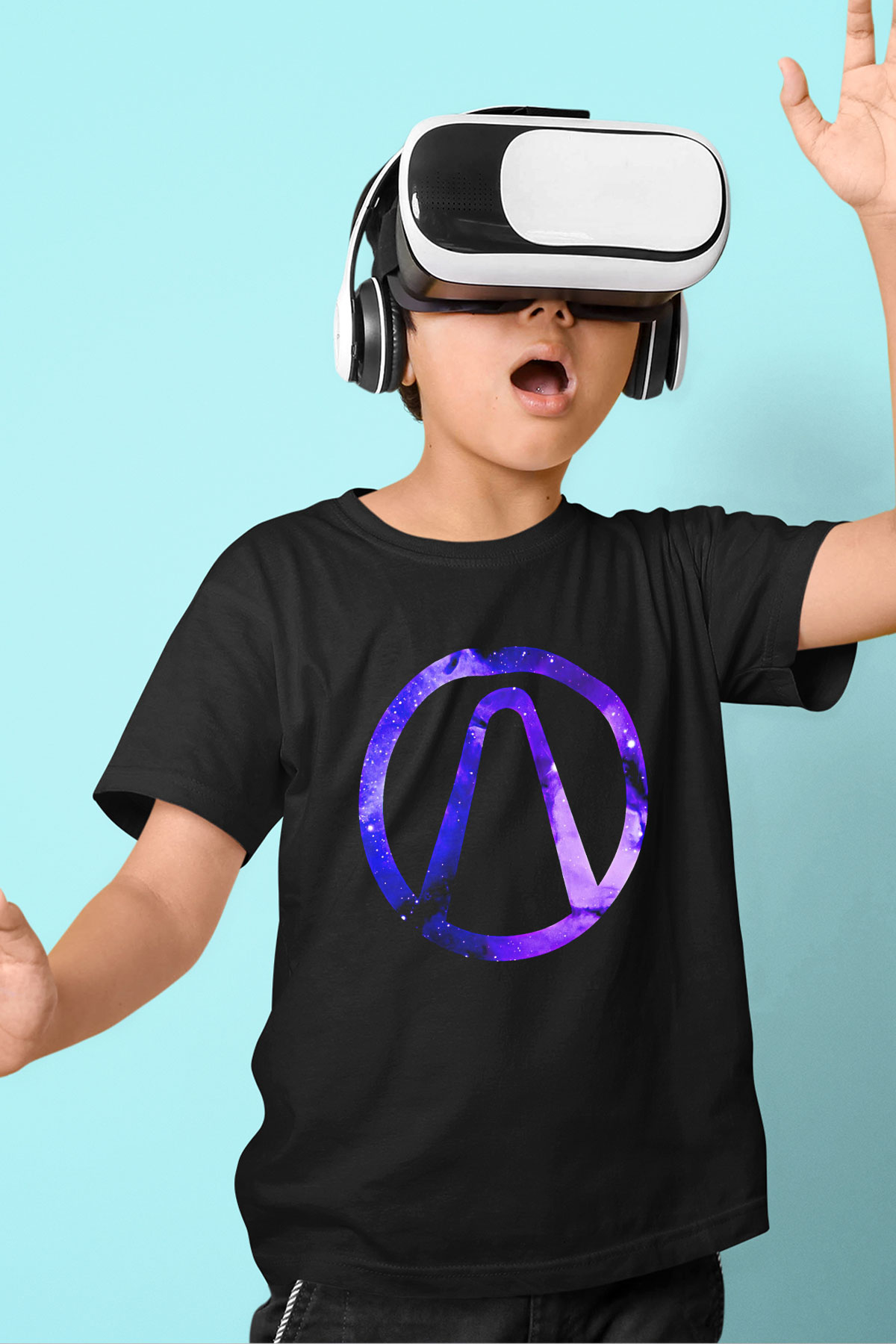 Borderlands Baskılı Unisex Siyah Çocuk Tişört - Tshirt