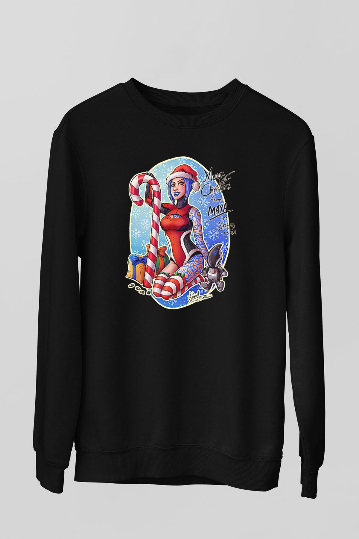 Borderlands Baskılı Unisex Siyah Sweatshirt