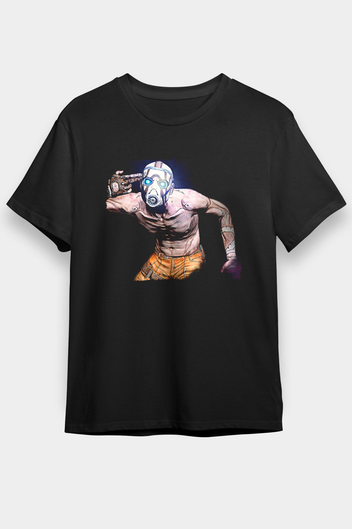 Borderlands Baskılı Unisex Siyah Tişört - Tshirt