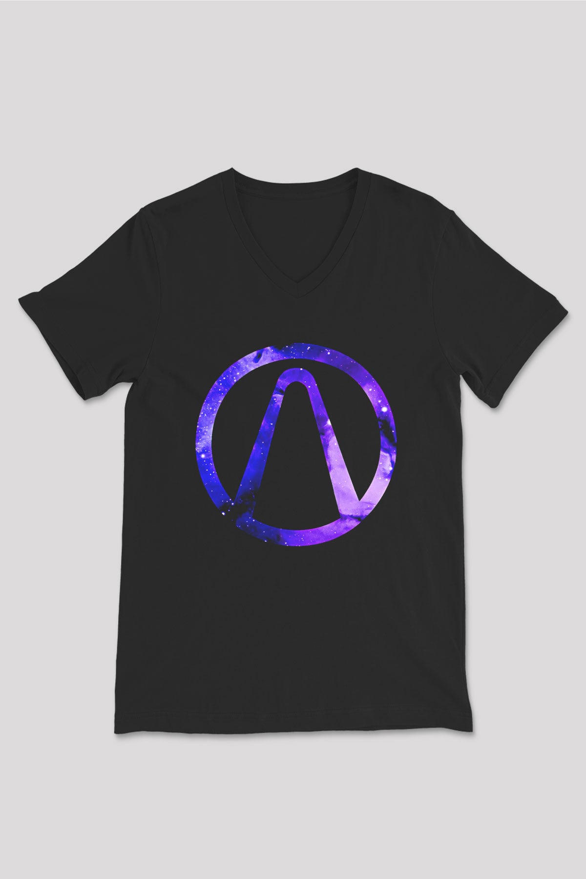 Borderlands Baskılı Unisex Siyah V Yaka Tişört - Tshirt