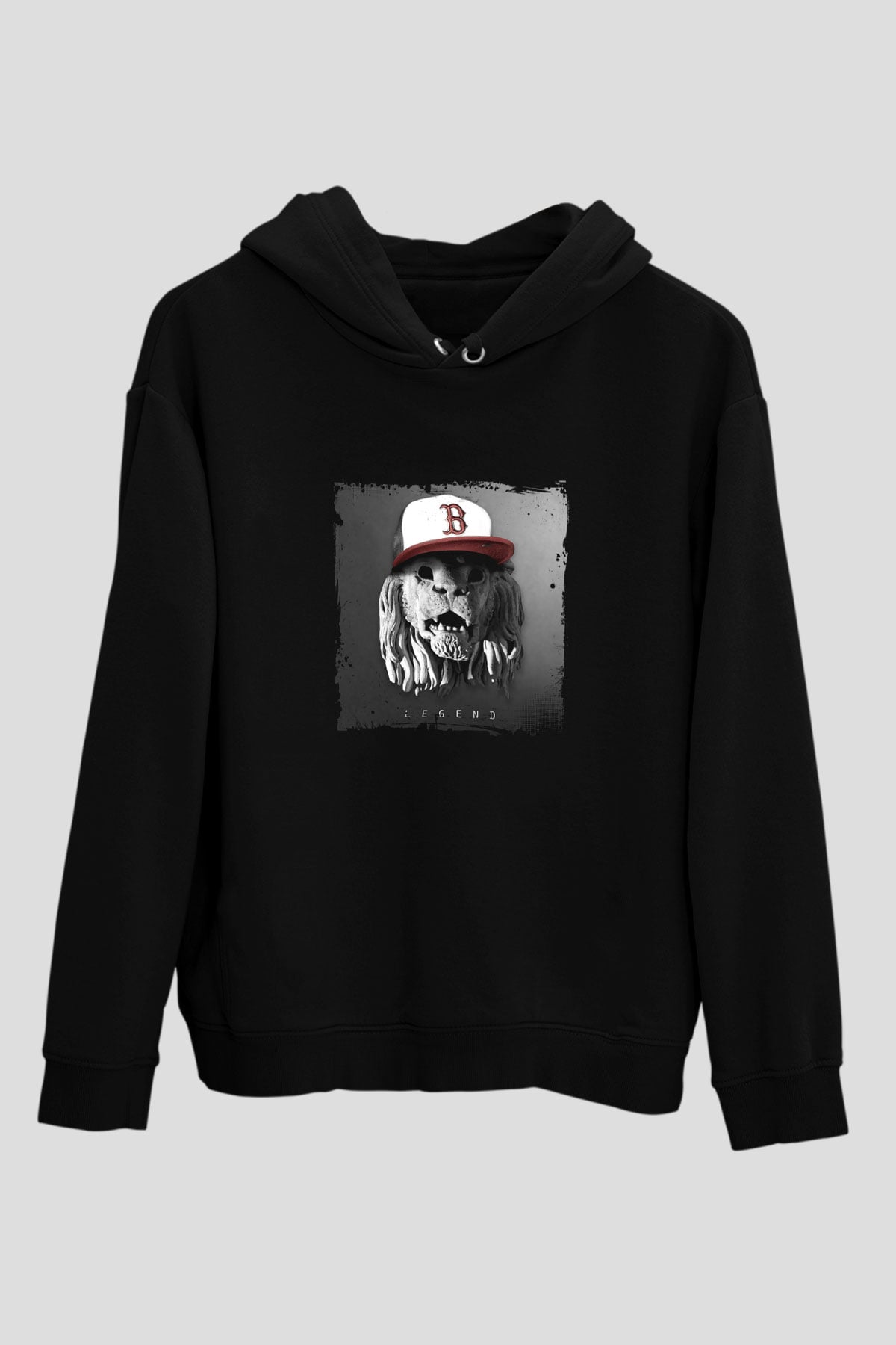 Borgore Baskılı Unisex Siyah Hoodie
